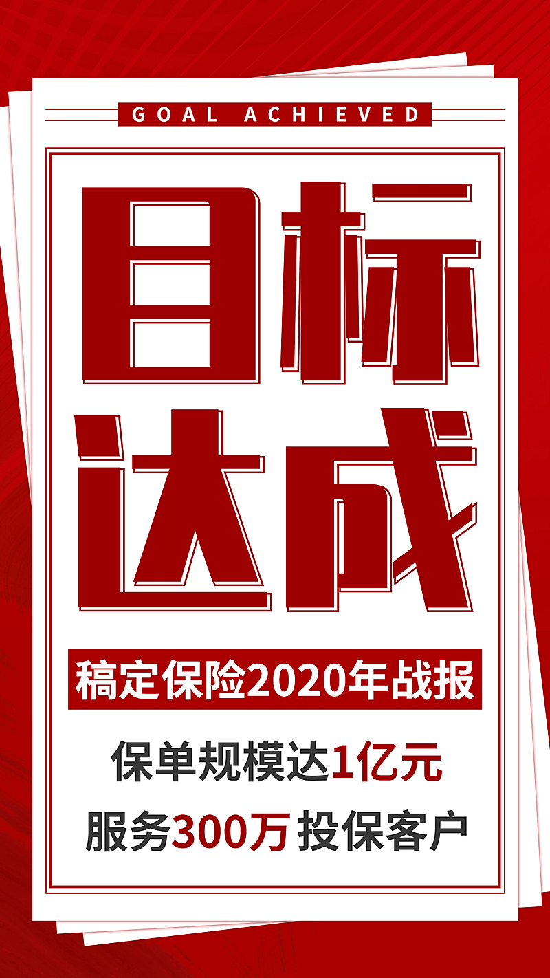 金融保险喜报表彰目标达成贺报海报