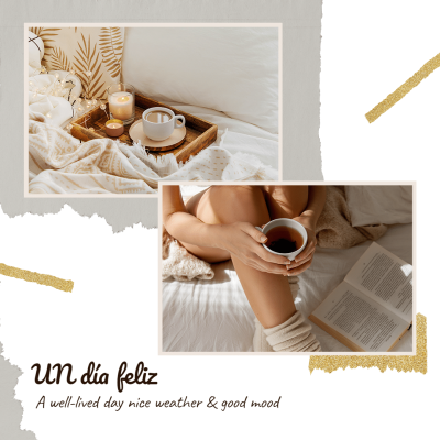 Positive Cozy Mood Board Picture Collage Instagram Post