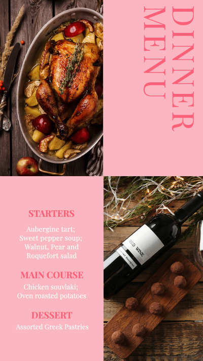 Valentine's Day Dinner Menu