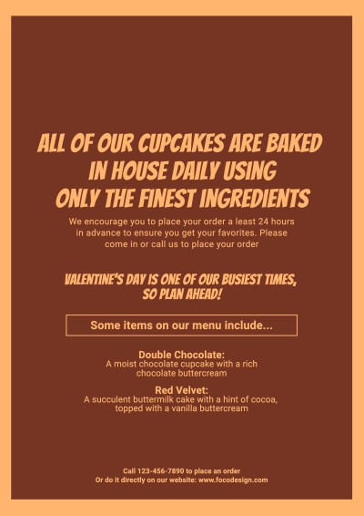 Desert Shop Valentine's Day Promotion Flyer