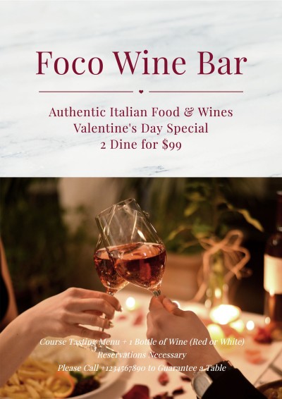 Wine Bar Italian Cuisine Propaganda Flyer