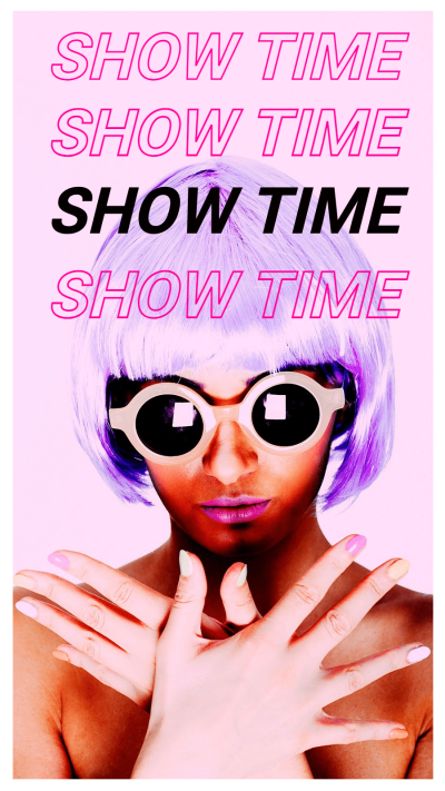 Fashion Neon Light Woman Personal Display Instagram Story