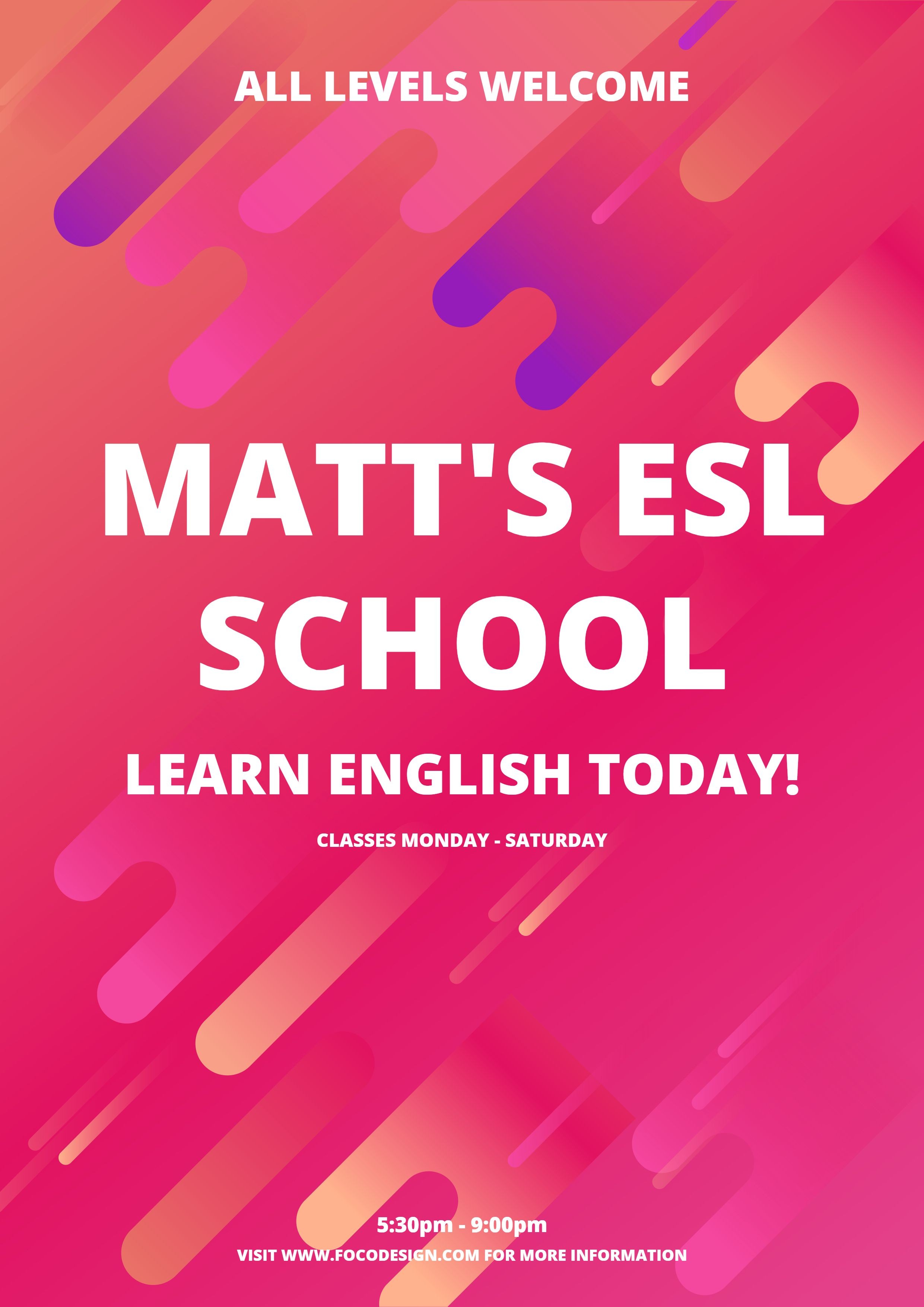 English Training Course Propaganda Poster