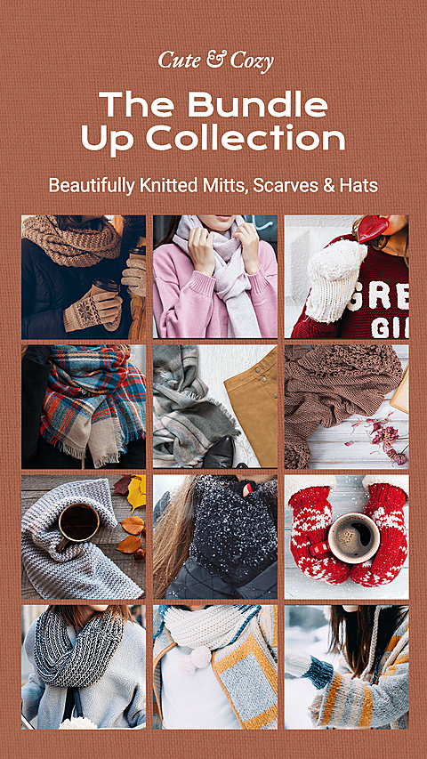 Winter Knitted Mitts Scarves Hats Collection 