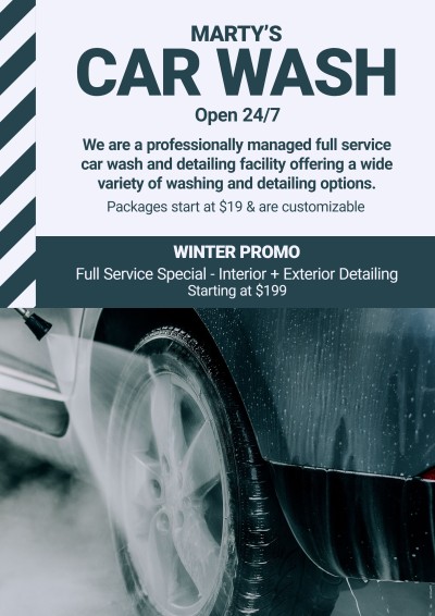 Car Wash Service Introduction Promotion Flyer