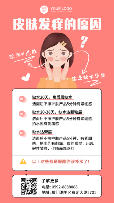 美容护肤产品知识百科手绘插画预览效果