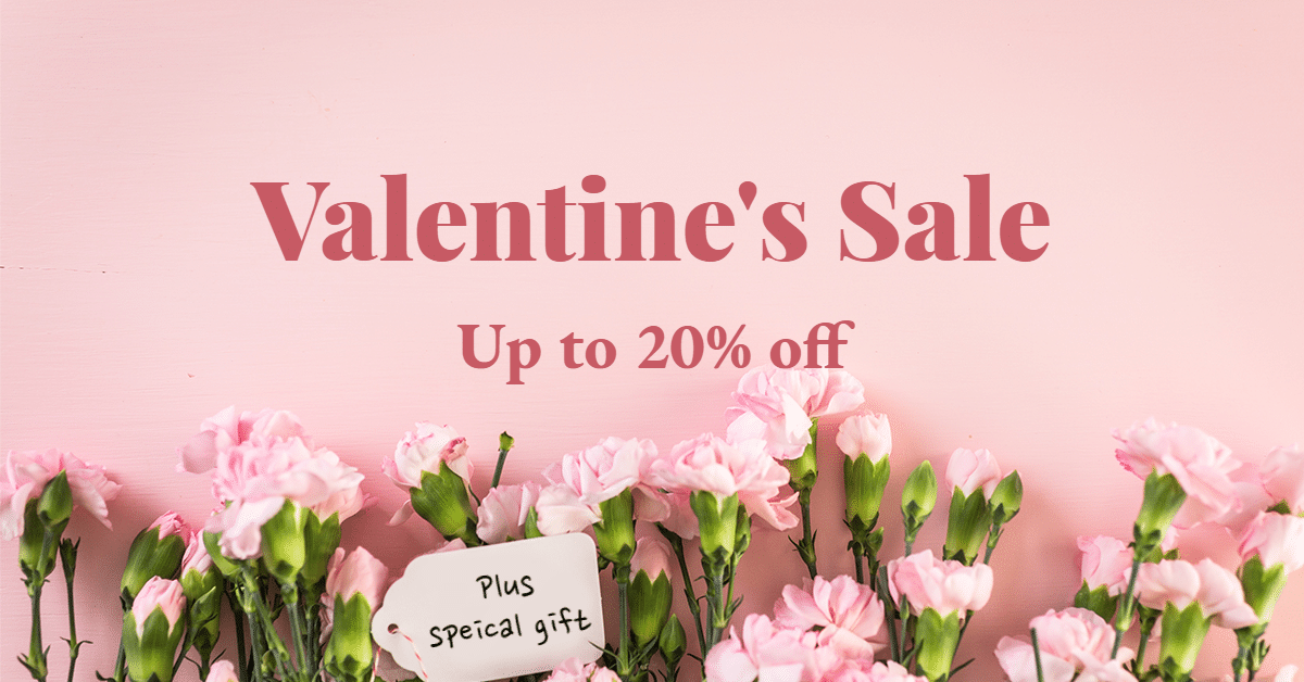 Florist Valentine's Day Sales with Special Gift Ecommerce Banner预览效果