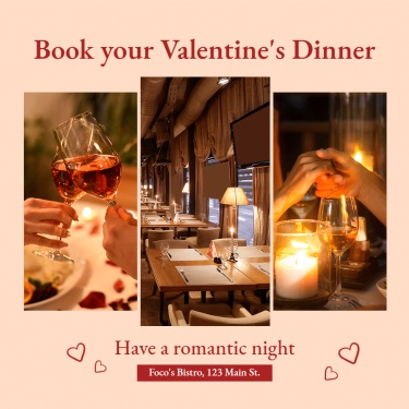 Valentine's Day Dinner Reservation Ecommerce Product Image