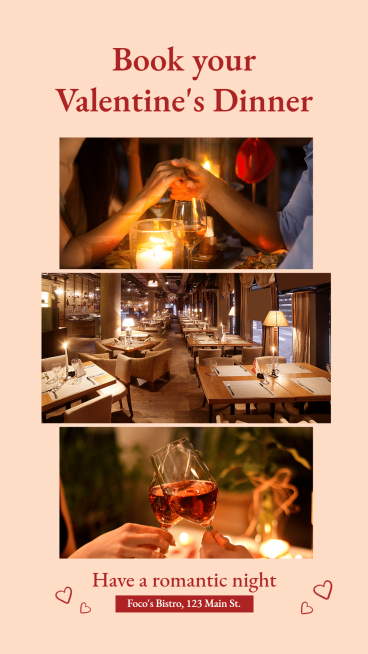 Valentine’s Dinner Restaurant Reservation Ecommerce Story预览效果