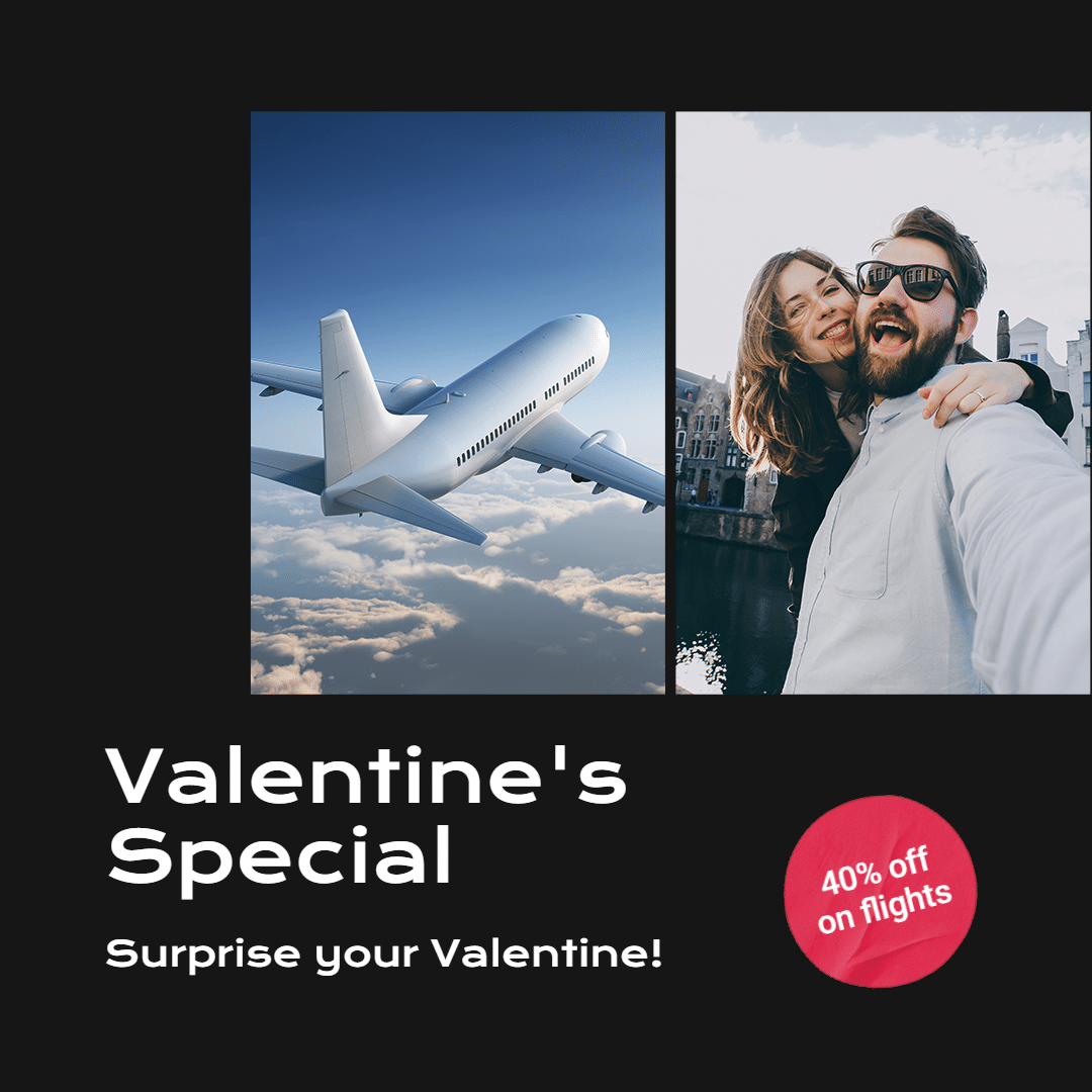 Flight Travel Valentine’s Day Promotion Ecommerce Product Image预览效果