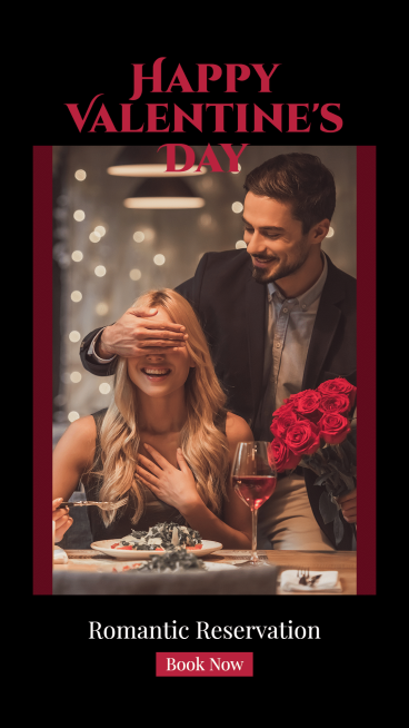 Luxury Lover's Day Dinner Reservation Promotion Ecommerce Story预览效果