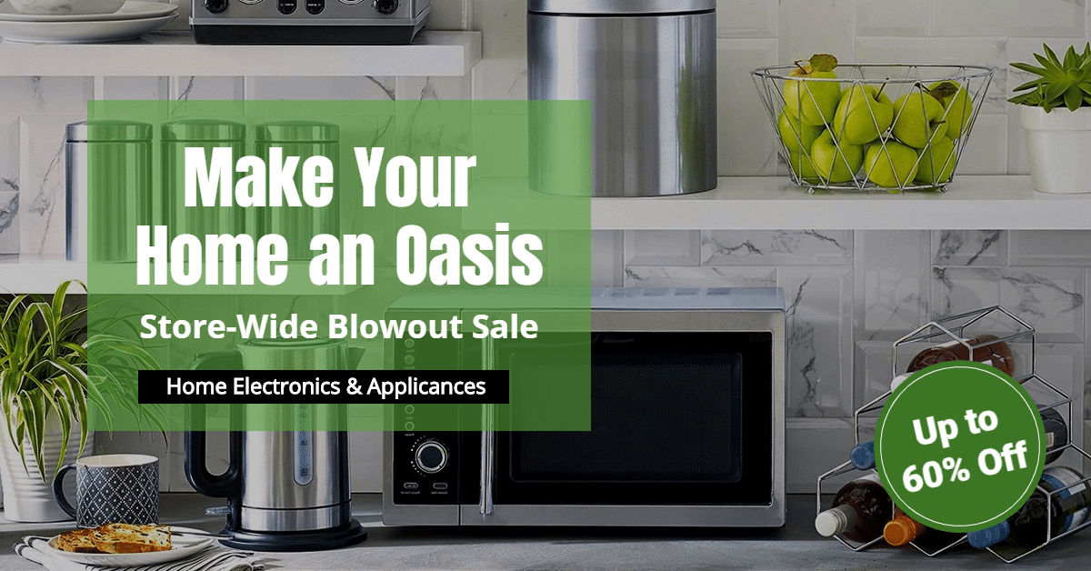 Green Block Element Home Appliance Store Promotion Template Poster Ecommerce Banner预览效果
