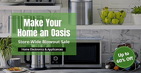 Green Block Element Home Appliance Store Promotion Template Poster Ecommerce Banner