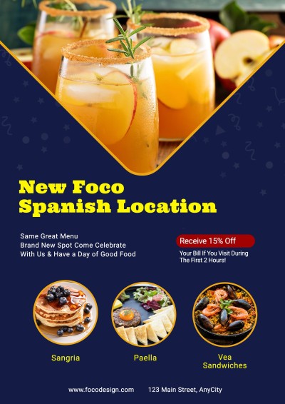 Spanish Cuisine Grand Opening Propaganda Flyer