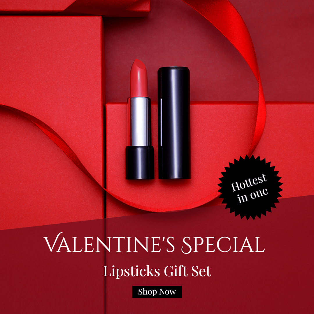 Luxury Valentine's Day Lipsticks Gift Set Sale Ecommerce Product Image预览效果