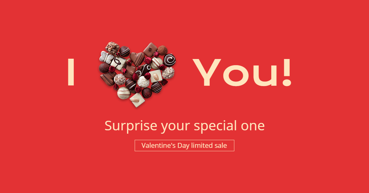 Creative Lover's Day Chocolates Sale Ecommerce Banner预览效果