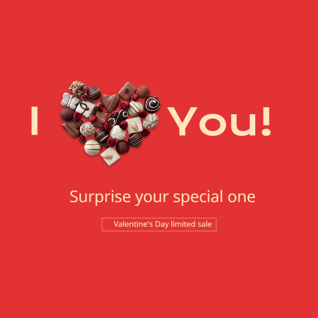 Creative Lover's Day Chocolates Sale Ecommerce Product Image预览效果
