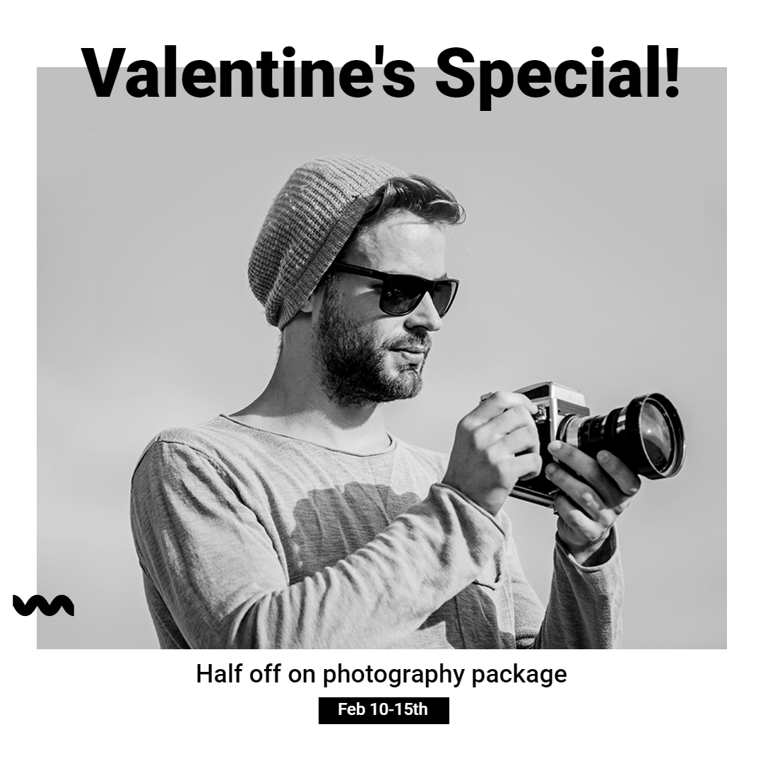 Simple Photography Services Lover's Day Discount Ecommerce Product Image