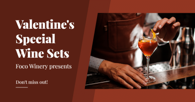 Valentine’s Day Wine Promotion Fashion Simple Style Poster Ecommerce Banner