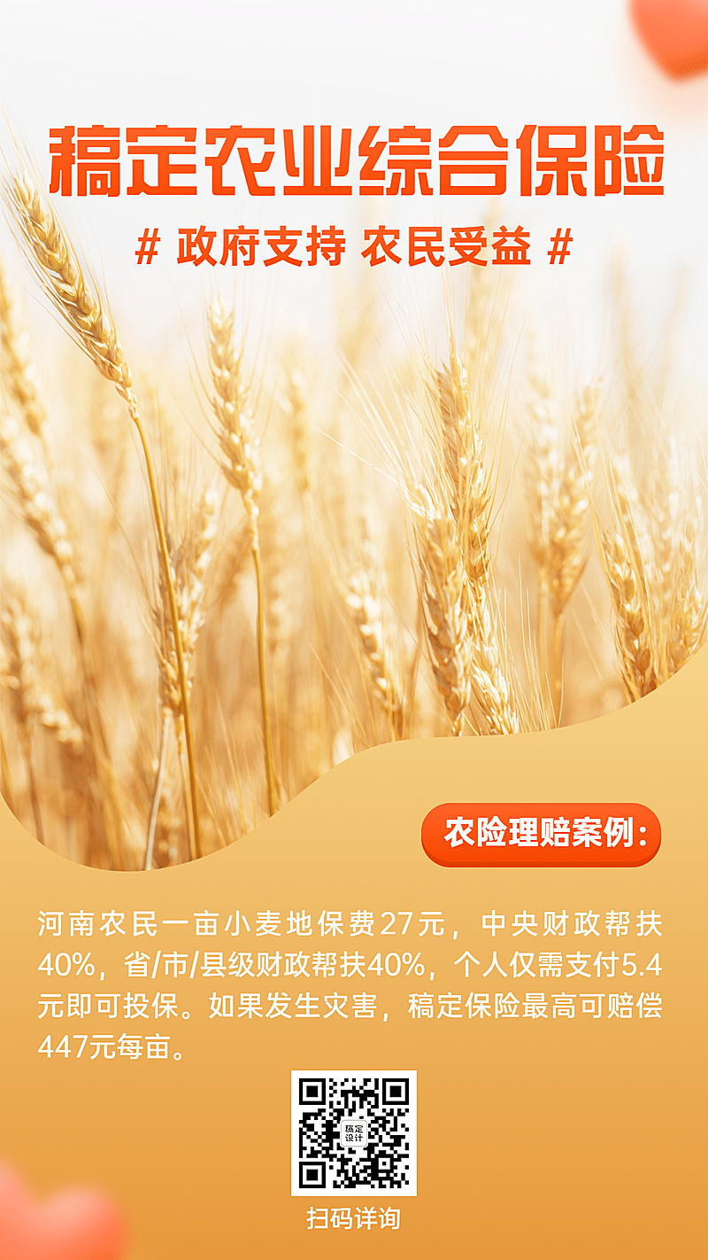 金融保险农险案例分析实景排版海报