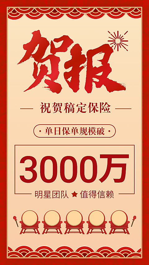 金融保险喜报表彰成员创意海报