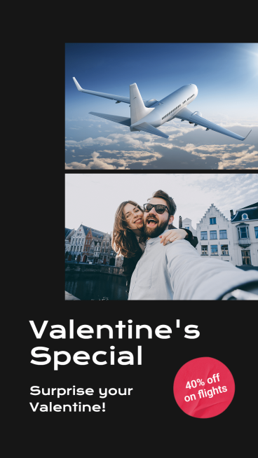 Creative Couple Travel Selfie Valentine's Day Promotion Ecommerce Story预览效果
