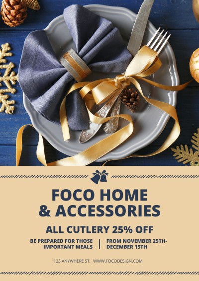 Fashion Style Tableware Christmas Promotion Poster