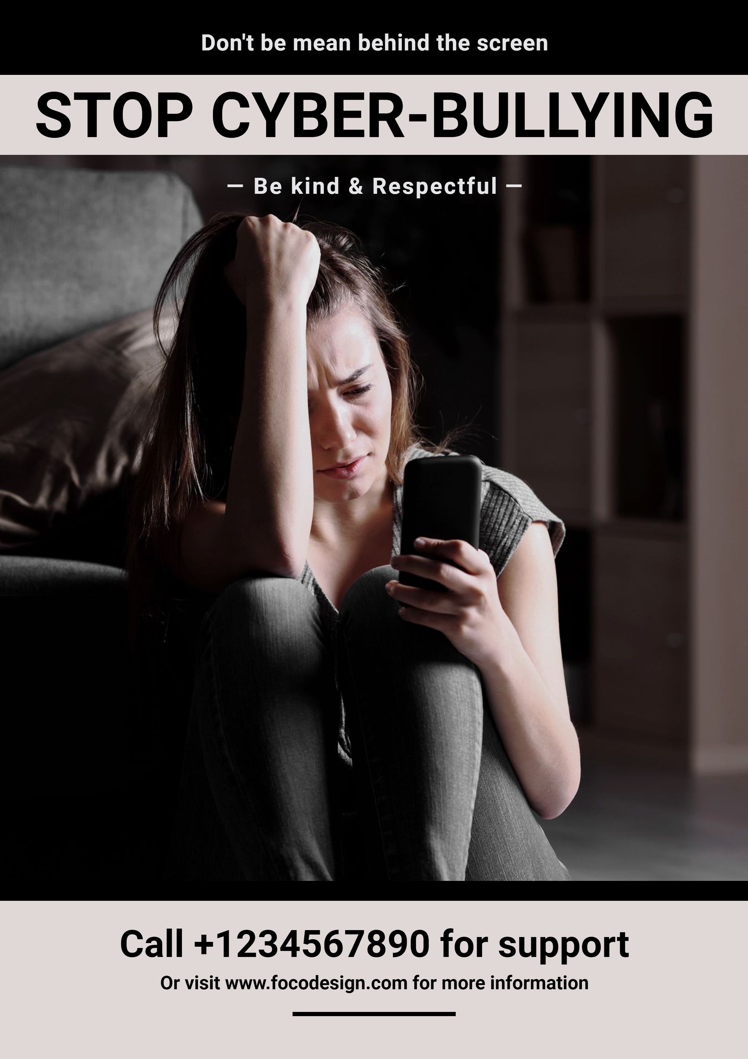 Literary Style Stop Cyber Bullying Poster 