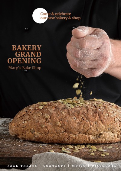 Bakery Shop Grand Opening Promotion Flyer