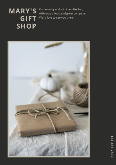 Minimalist Style Gift Shop Grand Opening Propaganda Flyer
