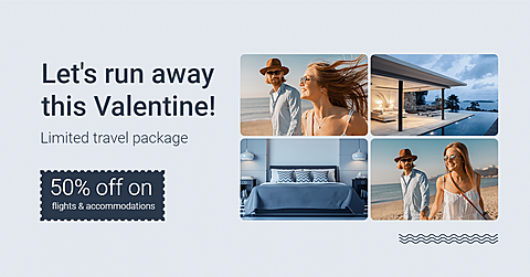 Valentine's Day Limited Travel Package Promotion Ecommerce Banner