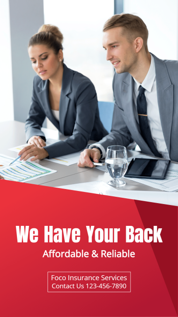 Red Background Fashion Insurance Service Introduction Ecommerce Story预览效果