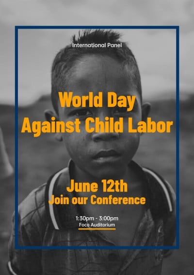 Simple Filter Element World Day Against Child Labor Propaganda Poster