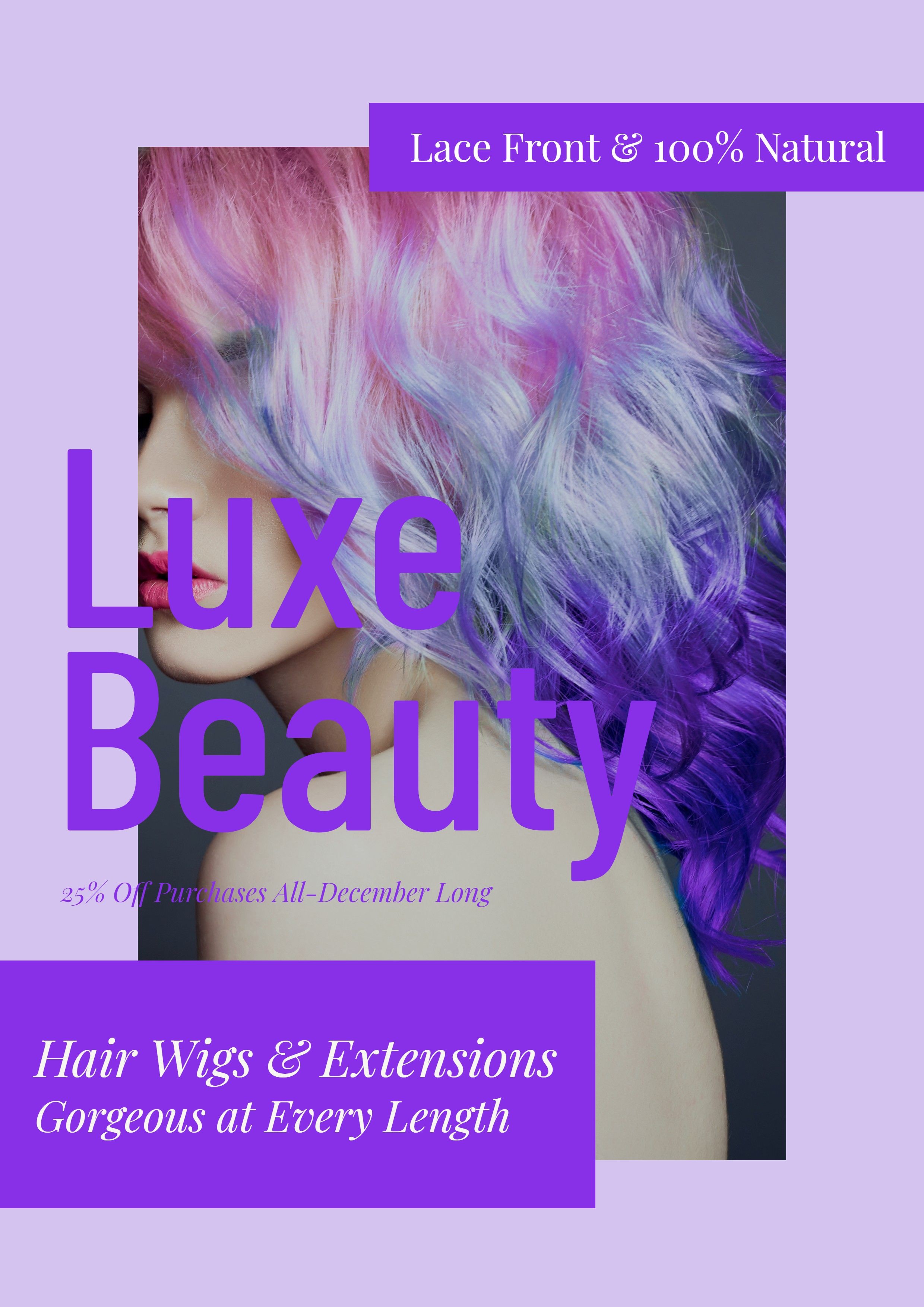 Commercial Wig Brand Hairdressing Service Propagating Poster