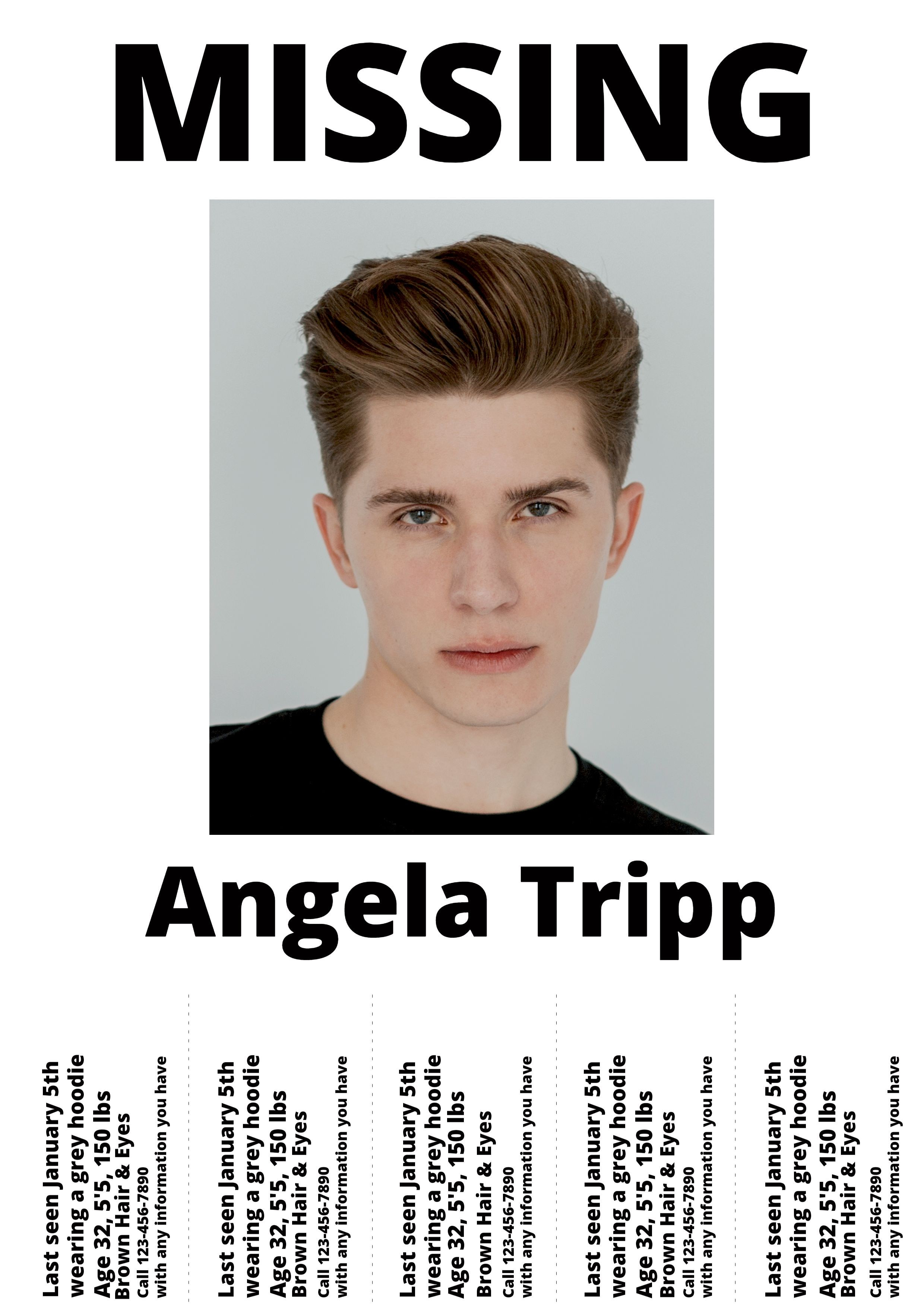 Simple Style Typesetting Missing Person Theme Poster