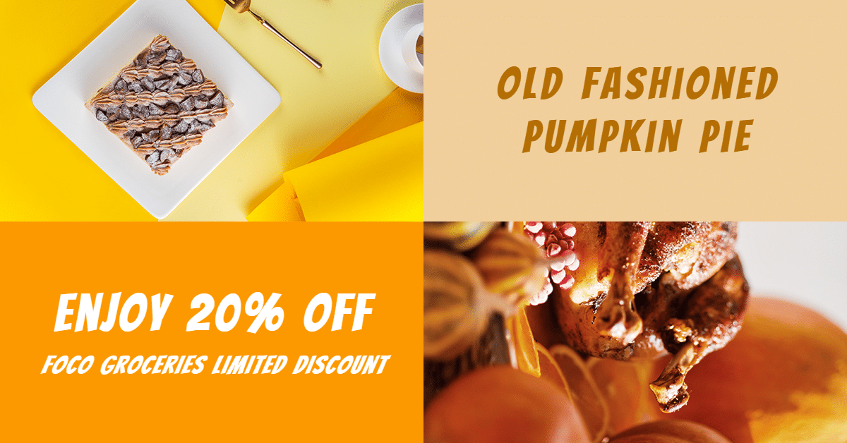 Simple New Year Pumpkin Pie Discount Ecommerce Banner