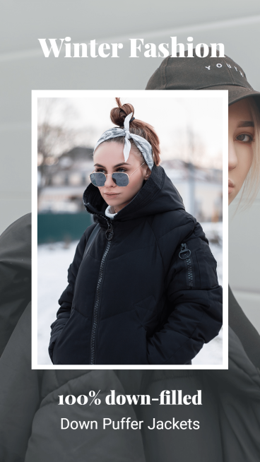 Literary Women Jacket Winter New Year Sale Ecommerce Story预览效果
