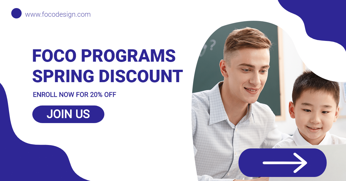 Simple Extra-Curricular Tutoring Spring Discount Ecommerce Banner预览效果