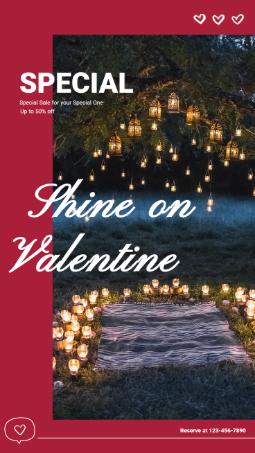 Valentine's Day Special Date Ecommerce Story Poster预览效果