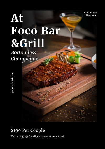 New Year Menu Restaurant Fine Dinning Food Poster