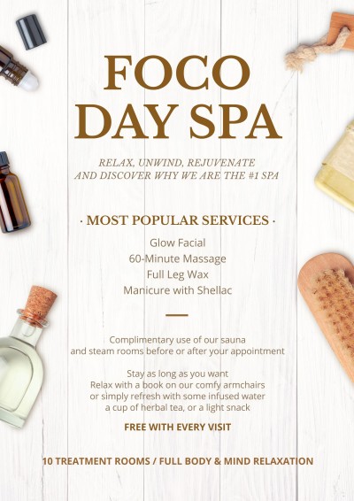 Day Spa Services Introduction Propaganda Flyer