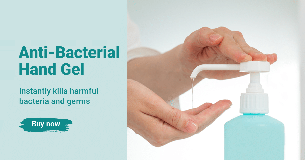 Simple Anti-Bacterial Hand Gel Promo Ecommerce Banner