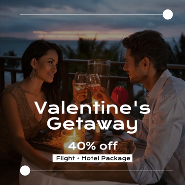 Valentine's Day Vacation Package Discount Deal Promo Ecommerce Product Image