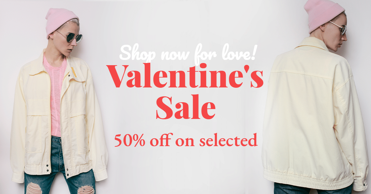 Literary Men's Wear Valentine's Sale Ecommerce Banner预览效果