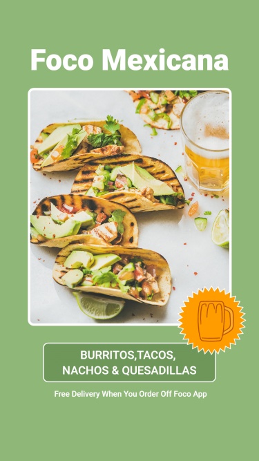 Fresh Mexicana Delicacy Free Delivery Promo Ecommerce Story