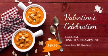 Fashion Restaurant Valentine's Day Discount Ecommerce Banner