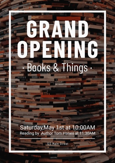 Retro Style Bookstore Grand Opening Propaganda Poster