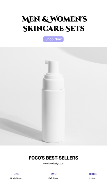 Men and Women’s Skincare Sets Ecommerce Story预览效果