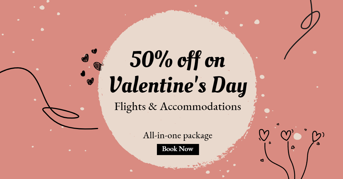 Simple Tourism Packages Lover's Day Discount Ecommerce Banner