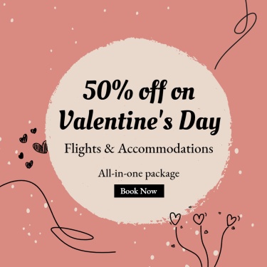 Simple Tourism Packages Lover's Day Discount Ecommerce Product Image